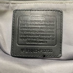 Coach large tote and wallet with two handles silver hardware. Roomy